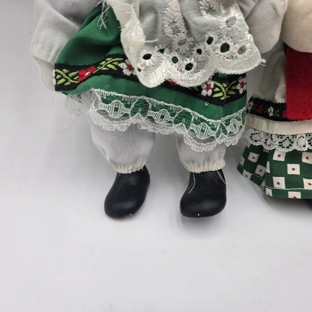 Hand Painted German Bavarian Porcelain Doll‎ Girl Boy Grandma Vtg Folk Figures